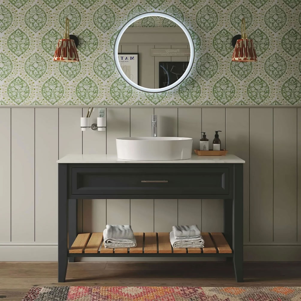 Heritage Broughton Graphite 1200mm Washstand & Worktop - Lifestyle